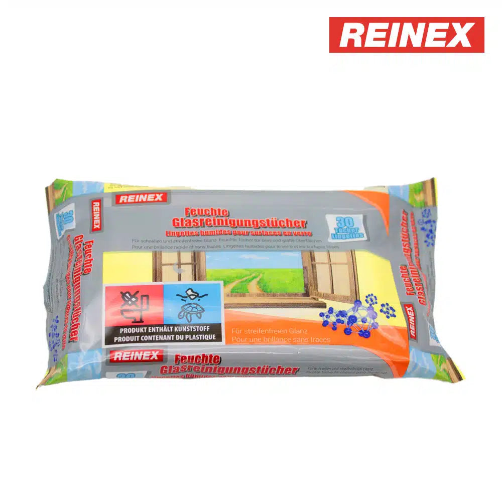 REINEX Feuchte Glasreinigungstücher – 30 Stück